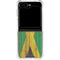 Jamaican Flag Dark Wood Galaxy Z Flip6 Clear Case